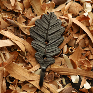 Hand Forged Oak Leaf Key Hook